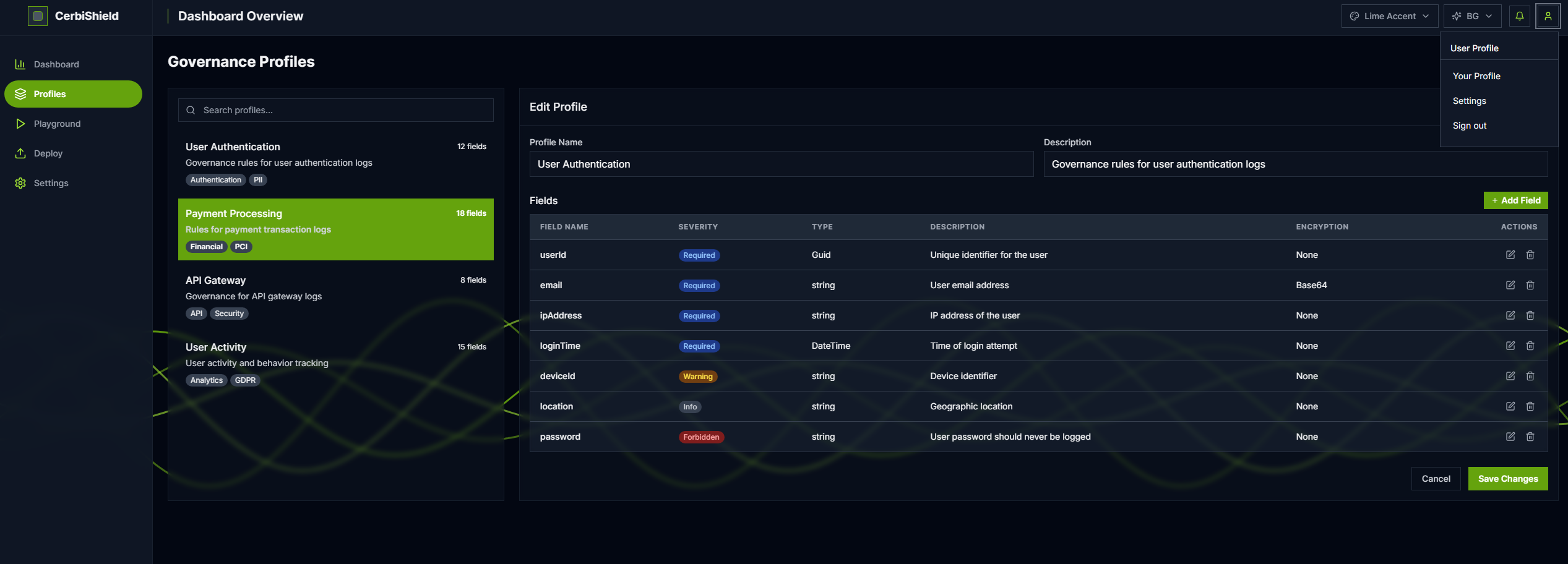 CerbiShield — Profiles